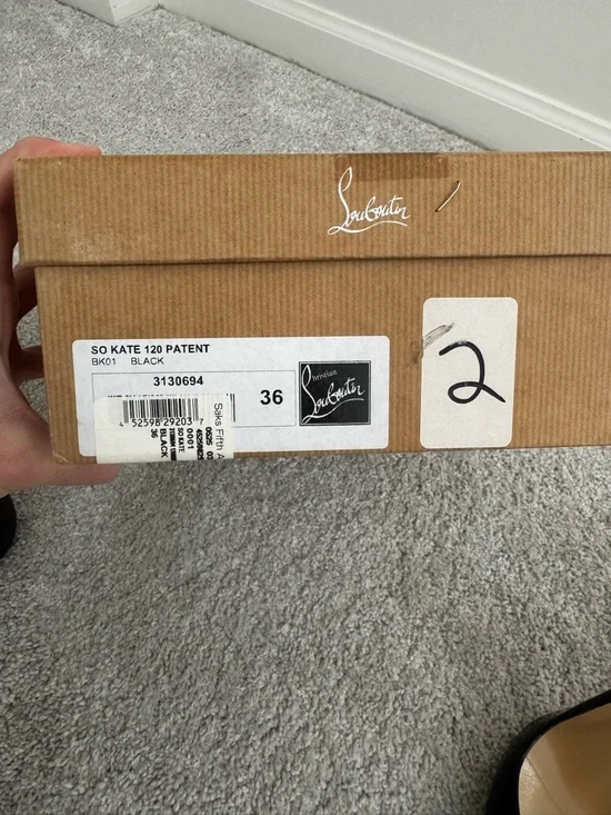 Christian Louboutin So Kate Black Patent 120mm Pumps - Picture 6 of 6